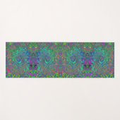 チャートレトリップ(幻覚体験)のようなーズとブルーレトロ液体スワール ヨガマット (正面(横))