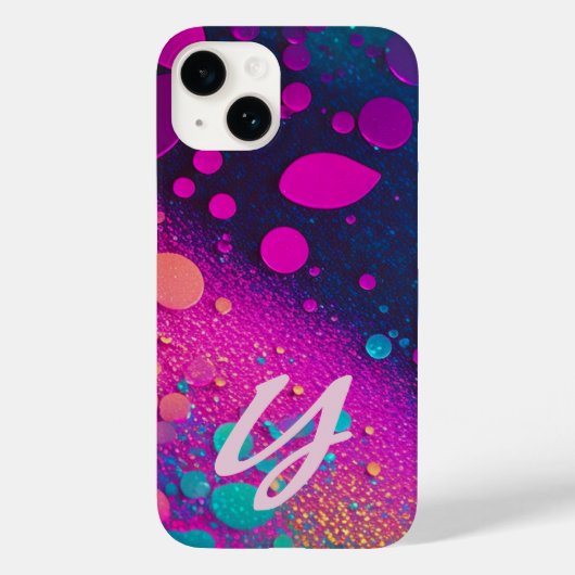 チャートレモノグラムのーズダークマゼンタアクア Case-Mate iPhoneケース (裏面)