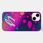 チャートレモノグラムのーズダークマゼンタアクア Case-Mate iPhoneケース (裏面 (横))