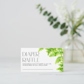 チャートレーズグリーンシダ赤ちゃんシャワーおむつラッフル エンクロージャーカード (スタンド正面)