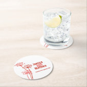 チャート結婚アート赤紙コースター ラウンドペーパーコースター (インサイチュ)