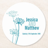 チャート結婚グラフィック・アート紙コースター ラウンドペーパーコースター (正面)