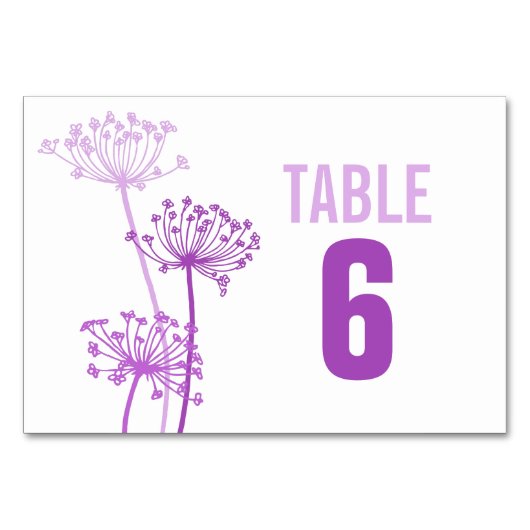 チャート結婚フラワーの表番号 テーブルナンバー (正面)