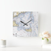 チャート航海のナータケット島時計 スクエア壁時計 (ホーム)