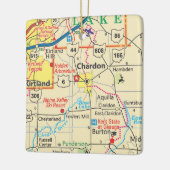チャードンオハイオヴィンテージの地図 セラミックオーナメント (左)