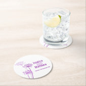 チャービル結婚グラフィックアート紫の紙コースター ラウンドペーパーコースター (インサイチュ)