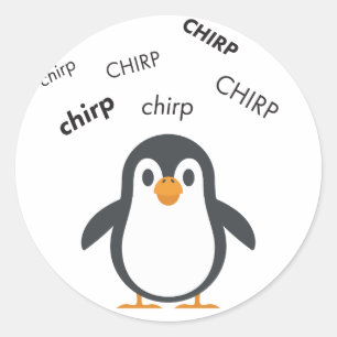 チャープペンギンかわいい絵文字 ラウンドシール