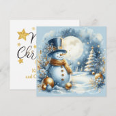 チャーミングで不思議な雪だるま　カスタマイズ可能 シーズンカード (正面/裏面)