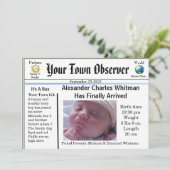 チャーミングで及びユニークなベビーの誕生の発表 案内状 (スタンド正面)