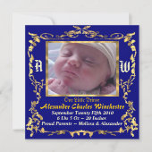 チャーミングで及びユニークなベビーの誕生の発表 案内状 (正面)