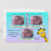 チャーミングで及びユニークなベビーの誕生の発表 案内状 (正面)