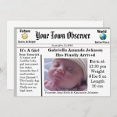 チャーミングで及びユニークなベビーの誕生の発表 案内状 (正面/裏面)