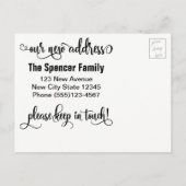 チャーミングで古い巣箱の写真の"引っ越しました"の通知 案内ポストカード (裏面)