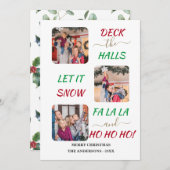 チャーミングで楽しいカラフルな3枚の写真のクリスマスカード シーズンカード (正面/裏面)