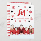 チャーミングで粋な喜びの赤い休日の写真 シーズンカード (正面/裏面)