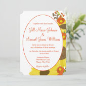 チャーミングなひまわりのウェディング 招待状 (スタンド正面)