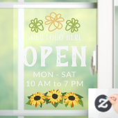 チャーミングなひまわり　貴社のロゴ　営業時間 ウィンドウサイン (ホーム)