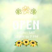 チャーミングなひまわり　貴社のロゴ　営業時間 ウィンドウサイン (シート3)