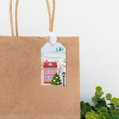 チャーミングなウィンタービレッジのホリデーギフトタグ ギフトタグ