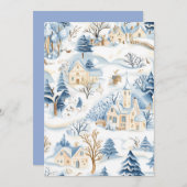 チャーミングなウィンターワンダーランドのクリスマスカード シーズンカード (正面/裏面)