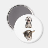 チャーミングなオールド・イングリッシュ・シープドッグの食器洗い機マグネット マグネット (正面/裏面)