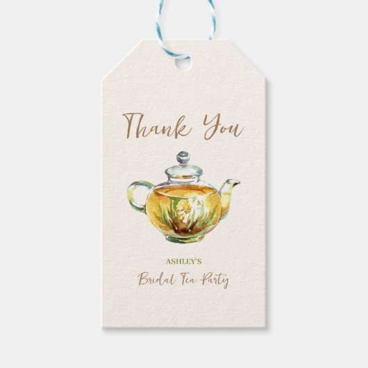 チャーミングなカモミール ブライダル ティーパーティー ギフトタグ (正面)