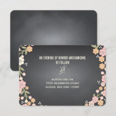 チャーミングなガーデンの花輪 ウェディングレセプション エンクロージャーカード (正面/裏面)