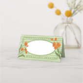 チャーミングなガーデン ウィムジカル グリーン オレンジ プレイスカード (正面)