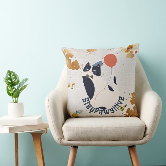 チャーミングなテックスードキャットステイ ポジティブ エレガントスローＰ クッション (椅子)