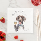 チャーミングなドイツ産ショートヘアードポインタの水彩画バー (インサイチュ)