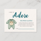 チャーミングなハリネズミの赤ちゃん男の子のオムツくじ エンクロージャーカード (正面)