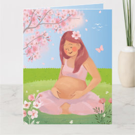 チャーミングなパステルカラーの妊娠中のママの自然の母親カード カード