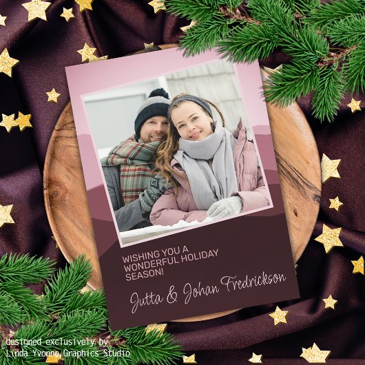 チャーミングなピンクの抽象的な季節の挨拶 シーズンカード