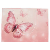 チャーミングなピンクの蝶 ラージペーパーバッグ (裏面)