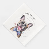 チャーミングなフレンチブルドッグのウェイター　水彩画 (コーナー)