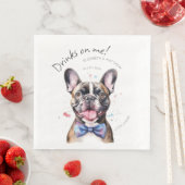 チャーミングなフレンチブルドッグのウェイター　水彩画 (インサイチュ)