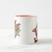 チャーミングなブタのコーヒー・マグ ツートーンマグカップ (中央)