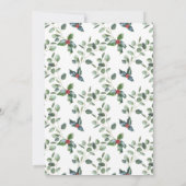 チャーミングなホワイト レッド フローラル ゴールド クリスマス ウェディング 招待状 (裏面)