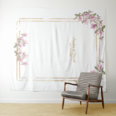 チャーミングなマグノリアの花のフォトブースウェディング タペストリー (インサイチュ(横))