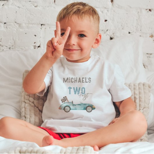 チャーミングなレースカーの誕生日 トドラーTシャツ