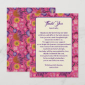 チャーミングなワイルドフラワーピンクのベイビーシャワー ポストカード (正面/裏面)