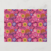 チャーミングなワイルドフラワーピンクのベイビーシャワー ポストカード (裏面)