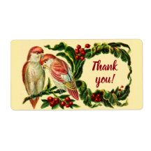 チャーミングなヴィンテージ ラブバーズ サンクス ステッカー
