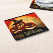 チャーミングな休日のカボチャ スクエアペーパーコースター (アングル)