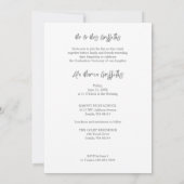 チャーミングな優雅な花の卒業式のラベンダー色の写真 招待状 (裏面)