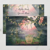 チャーミングな墓地の結婚式の事前案内 招待状 (正面/裏面)