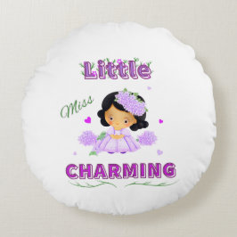 チャーミングな小さな淑女 ラウンドクッション