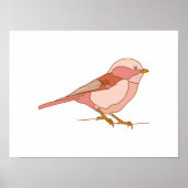 チャーミングな手描きの鳥の芸術作品 ポスター (正面)