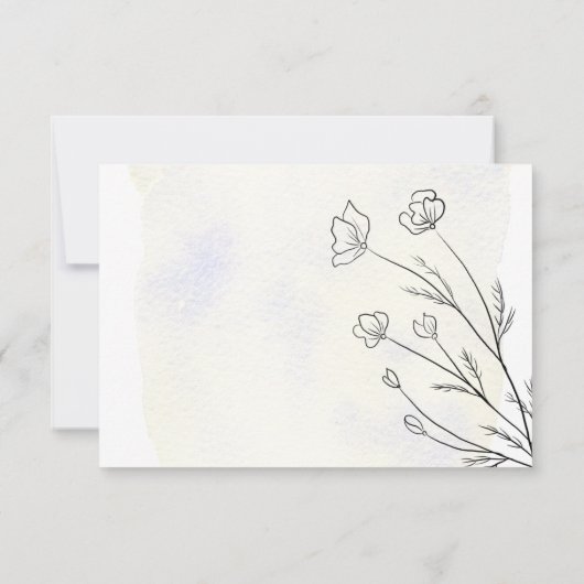 チャーミングな植物学のエレガントなスクリプトの返信カード 出欠カード (裏面)