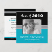 チャーミングな水のカスタムな卒業の発表 招待状 (正面/裏面)